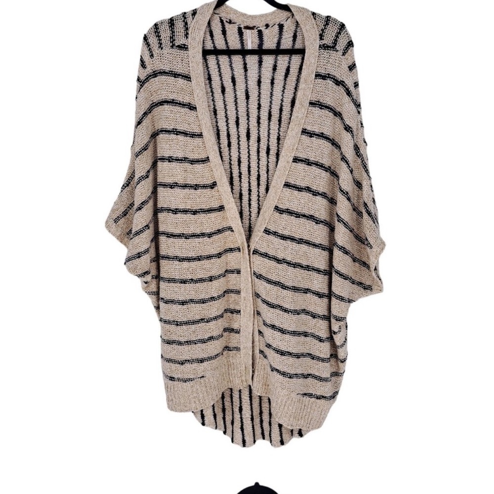 Free People Rabbit In The Moon Oversized Button-Up Cardigan Cream Blue Women's L